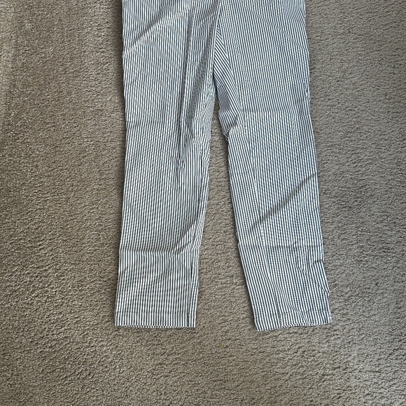 Adrianna Papell Pinstripe Pants White/Dark Gray  Size 6  Office Work Summer - Picture 2 of 5